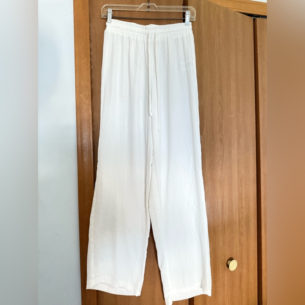 SHEIN White Wide Leg Pants